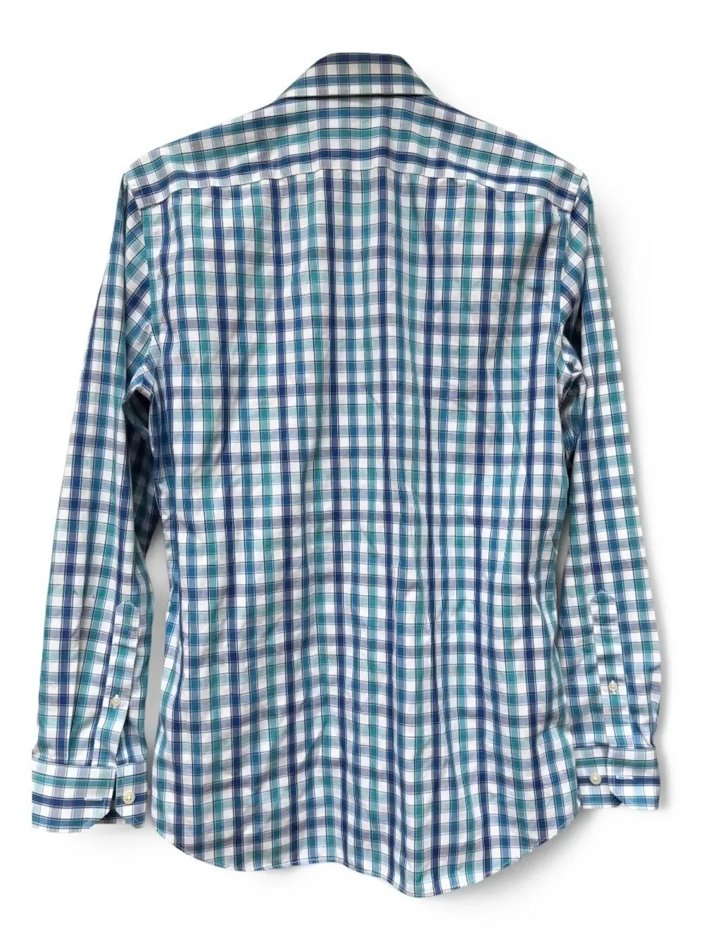 Banana Republic Green Blue White 100% Cotton Casual Shirt Slim Fit Medium